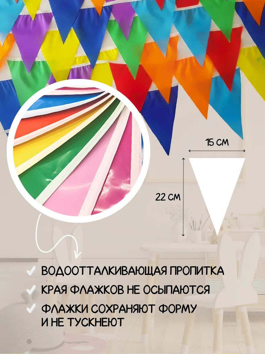 Гирлянда уличная 5 м флажки штора на дом — изображение 2